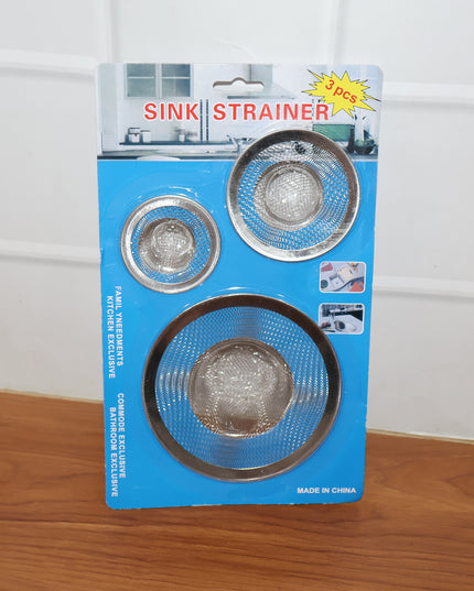 Stainless Steel Sink Drain Strainer Set (3 Pc)