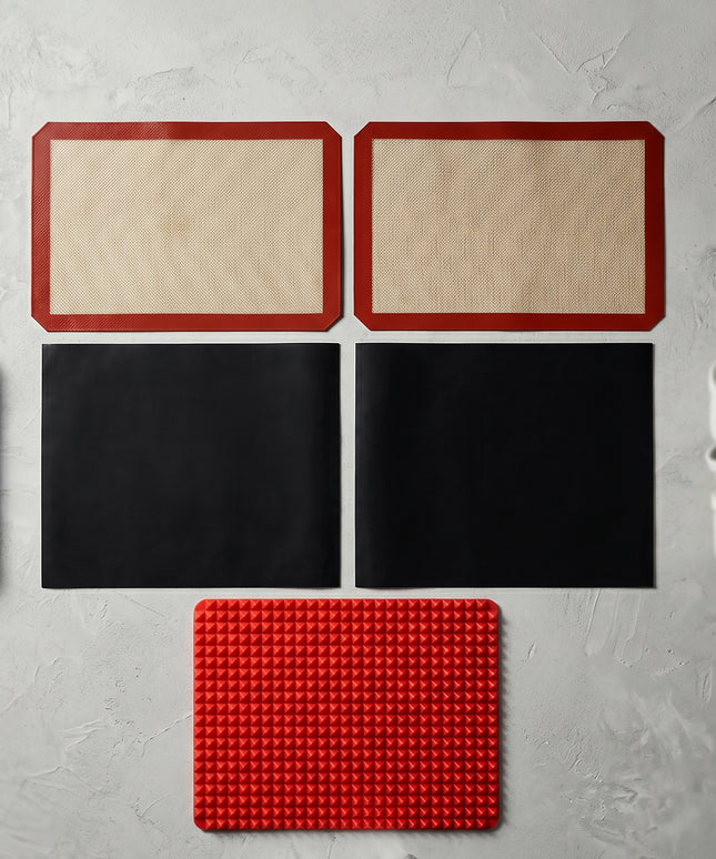 Multipurpose Non-stick Silicone Baking Mat Set (5 Pc)
