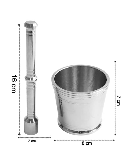 Heavy Duty Stainless Steel Mortar And Pestle Set For Kitchen Khalbatta Set (2 Pc Set)