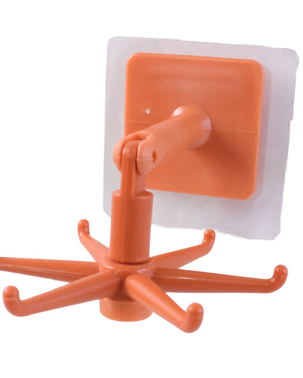 Orange 360 Rotating Wall Mounted Kitchen Utensils Hook Stand (1 Pc)