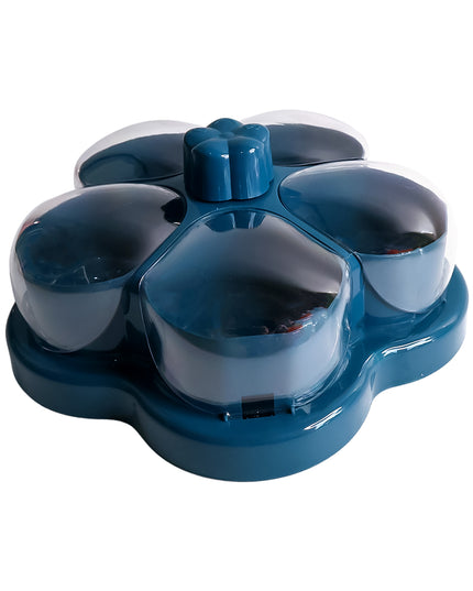 Lotus Shape Rotating Dry Fruit  Snack Organizer Box With Compartments (1 Pc)