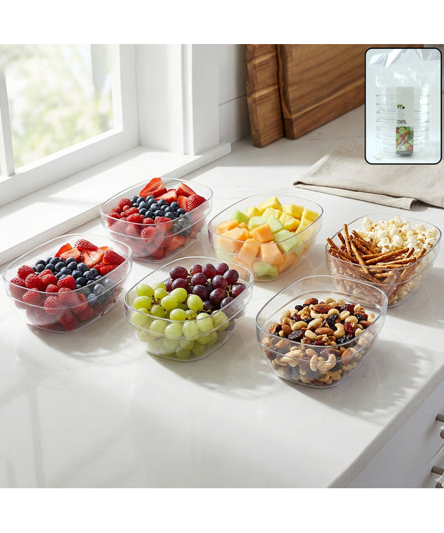 Multipurpose Transparent Serving  Storage Bowls Set (6 Pc Set)