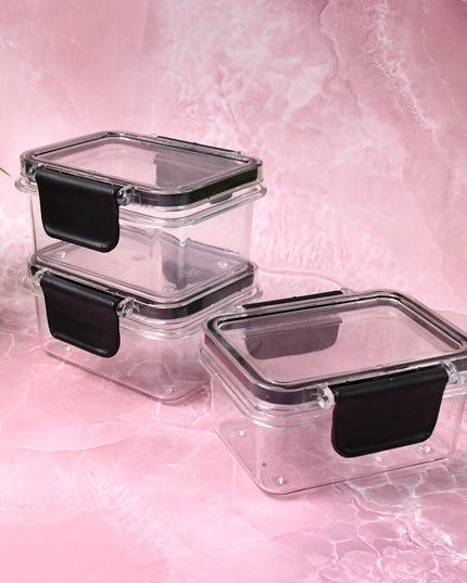 Kitchen Storage Container With Air Seal Lock Lid (3 Piece Set  250 Ml)
