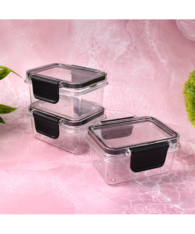 Kitchen Storage Container With Air Seal Lock Lid (3 Piece Set  250 Ml)