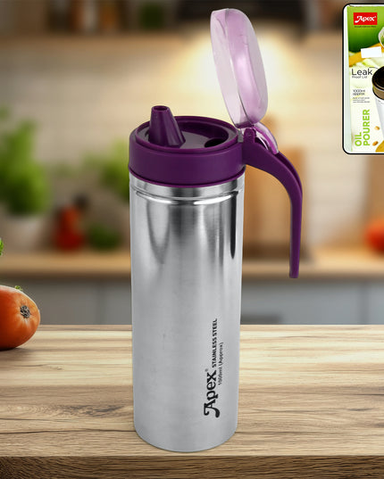 Apex 1000ml Approx. Stainless Steel Oil Pourer (1 Pc)