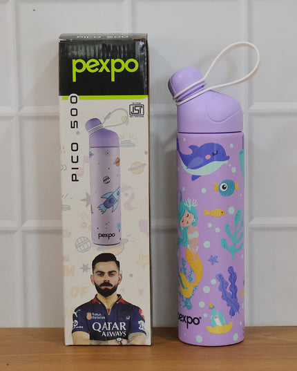 Pexpo Pico Art Printed Hot  Cold Insulated Stainless Steel Water Bottle 500 Ml