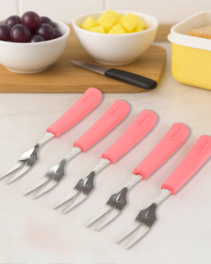 Premium Stainless Steel Fruit Fork Set  10 Pieces With Soft Non-slip Handle