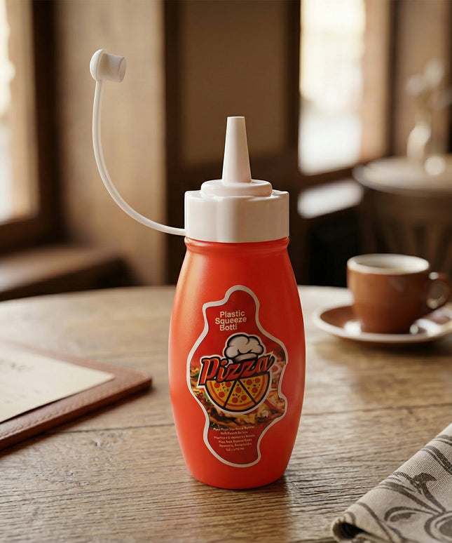 Small Plastic Squeeze Sauce Bottle For Pizza Ketchup Mayonnaise Dispensing (1 Pc)
