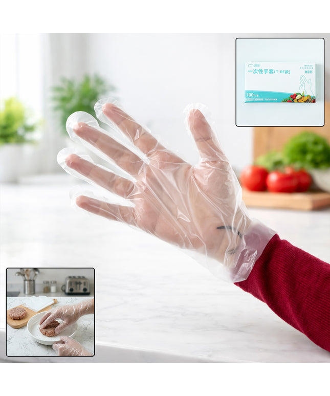 Disposable Plastic Hand Gloves Small Size 100 Pc