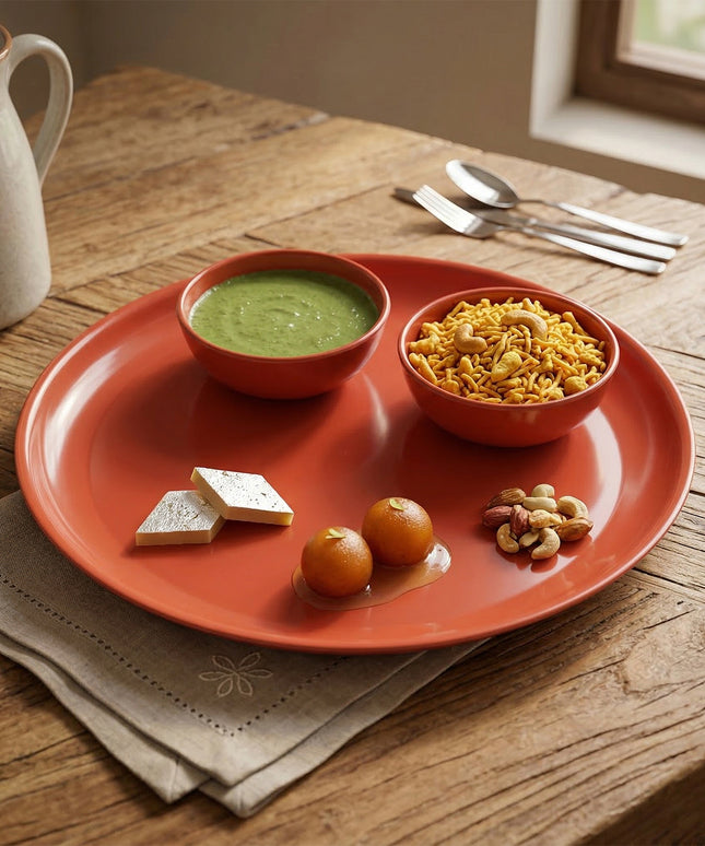Multipurpose Serving Plate And Bowl Set 3 Plate 6 Bowl (Mix Color)