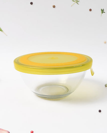 Dazzle Glass Bowl Set Mixing  Storage Bowls With Lids (3 Pcs Set)