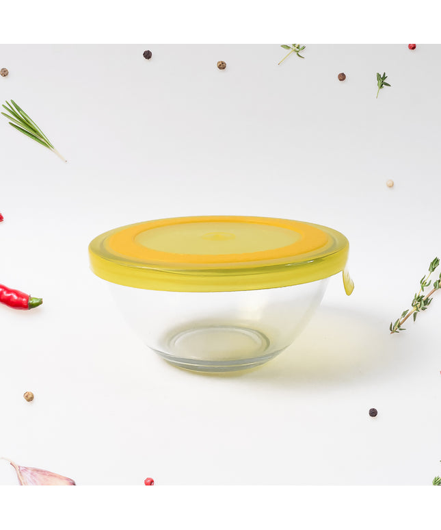 Dazzle Glass Bowl Set Mixing  Storage Bowls With Lids (3 Pcs Set)