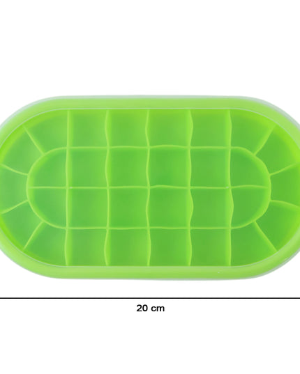 Premium Oval Silicone Ice Cube Tray With Lid (1 Pc)