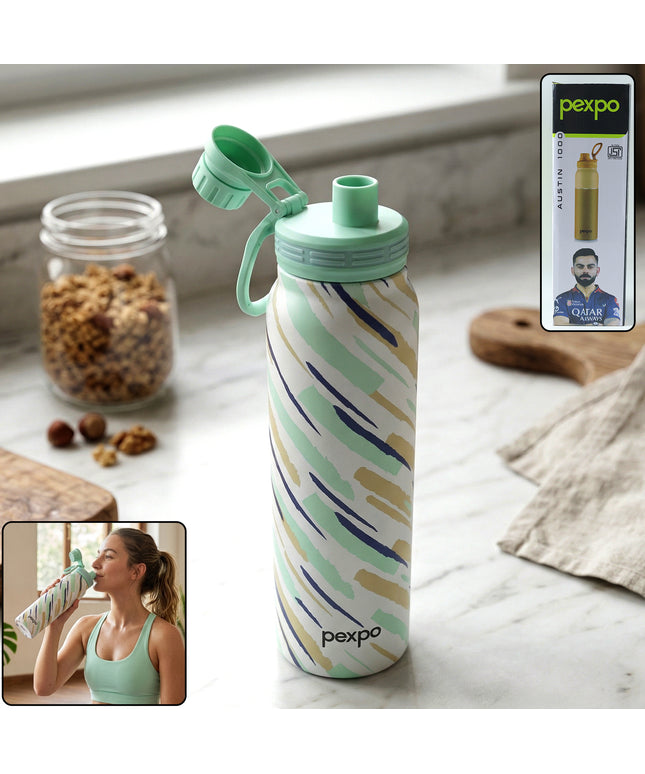 Pexpo Austin Art Stainless Steel Water Bottle 1000 Ml (1 Pc)