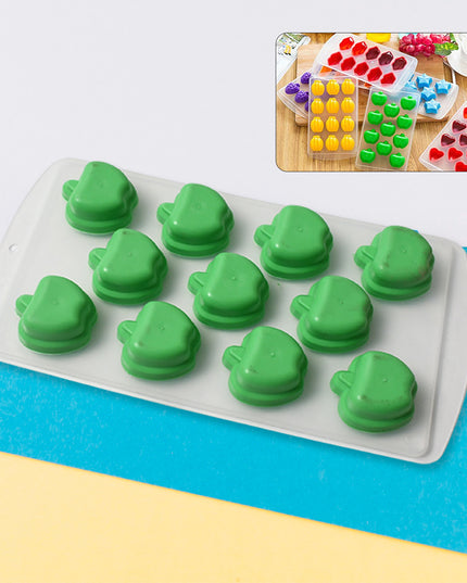 Silicone Mold Ice Cube Tray Creative Sweet Multi Type Ice Tray Buckets Ice Cube Trays Multi Fruit Shape Ice Tray (1 Pc)