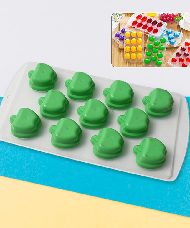 Silicone Mold Ice Cube Tray Creative Sweet Multi Type Ice Tray Buckets Ice Cube Trays Multi Fruit Shape Ice Tray (1 Pc)