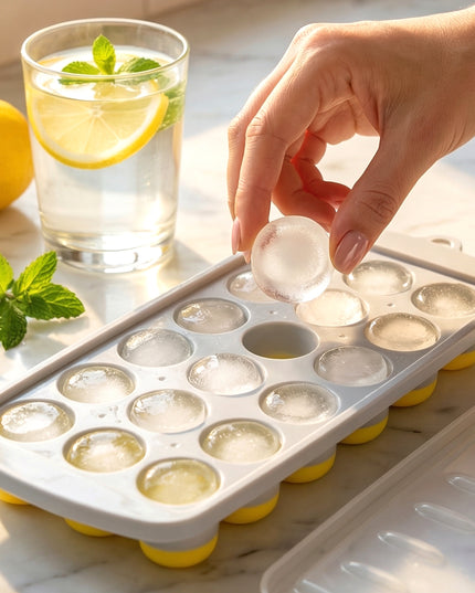 Round Ball Ice Cube Tray With Lid 21 Grid Ice Mold Tray (1 Pc)