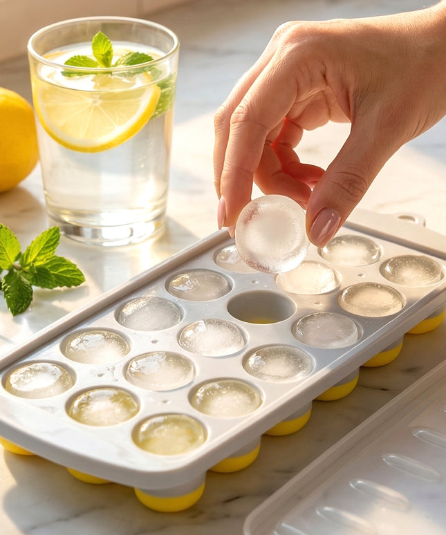Round Ball Ice Cube Tray With Lid 21 Grid Ice Mold Tray (1 Pc)