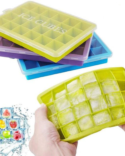 1144  Silicone Ice Cube Trays 24 Cavity Per Ice Tray Multicolour