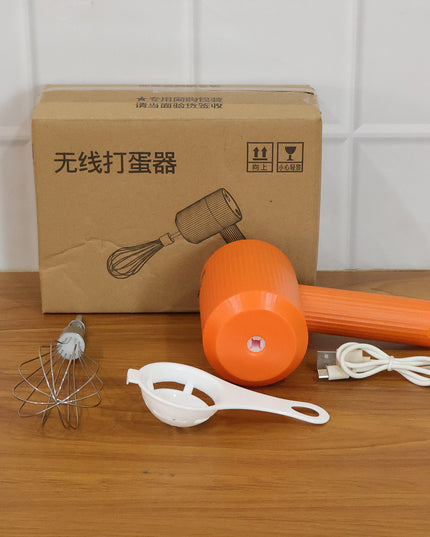 Portable Usb Rechargeable Electric Handheld Whisk Mixer (1 Set)