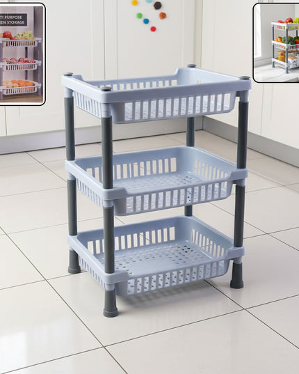 3-layer Multipurpose Kitchen Storage Basket Rack