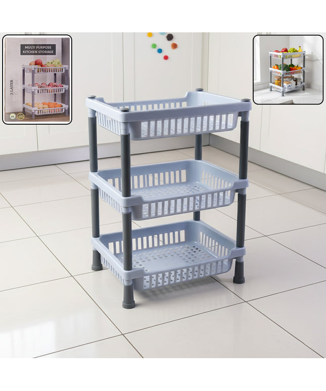3-layer Multipurpose Kitchen Storage Basket Rack