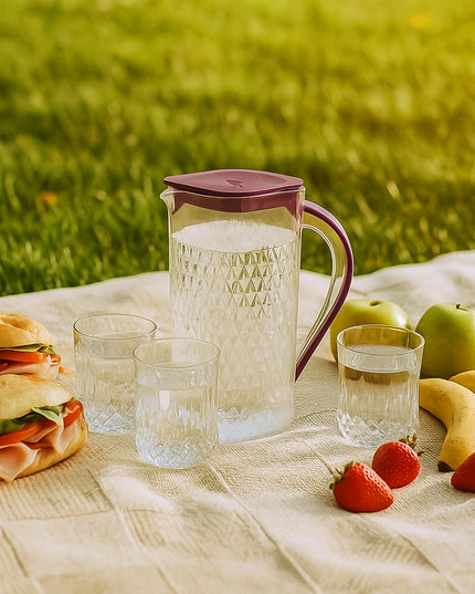 Supermom Roma Plastic Jug With Glasses Combo Set (5 Pc)