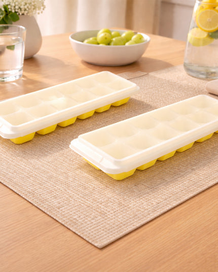 24 Grid Pop Up Ice Cube Tray Set With Lid (2 Pc Set)