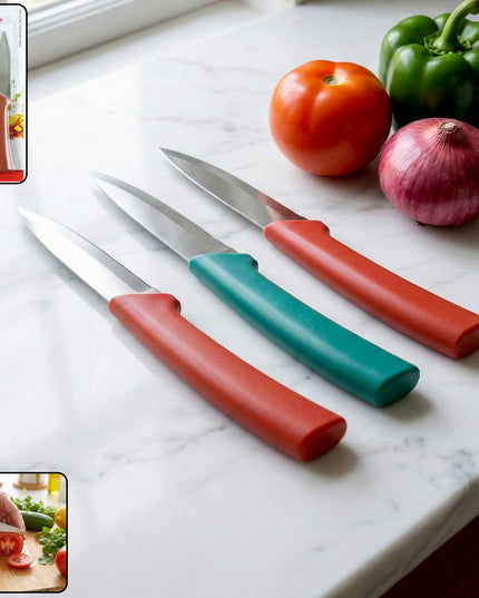 Multipurpose Kitchen Fruit  Vegetable Cutting Knife Set (Pack Of 3)