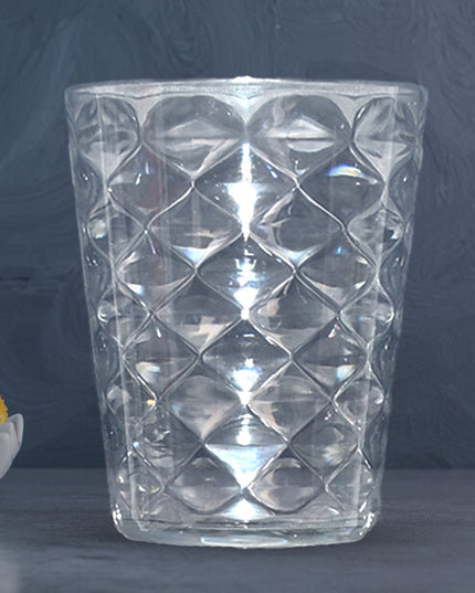 Apex Pyramid Design Unbreakable Plastic Glass  300 Ml