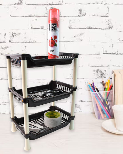 Apex Small Multiuse Plastic Storage Rack Organizer 3-tier