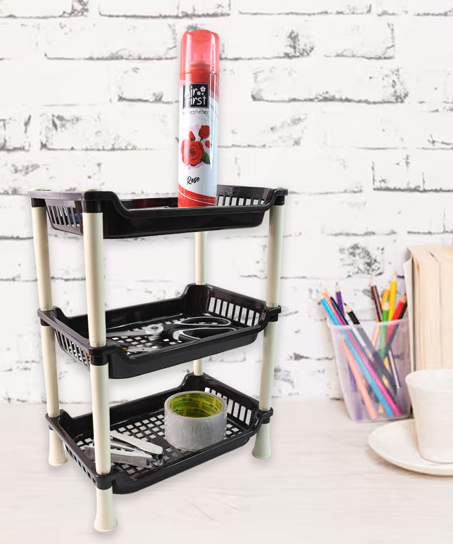 Apex Small Multiuse Plastic Storage Rack Organizer 3-tier