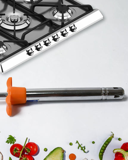 8213 2 In 1 Kitchen Combo Lighter Stainless Steel Durable Gas Lighter With Vegetable Cutter Peeler For Kitchen Steel Gas Lighter (2 Pc Set)