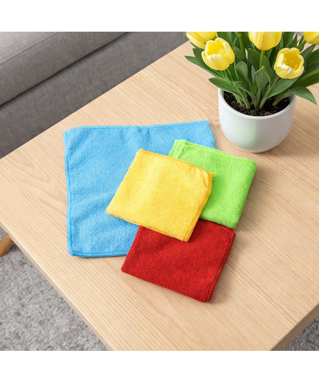 Microfiber Cleaning Cloths 4 Pc Set Multipurpose Cleaning Towel Napkin