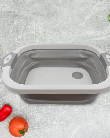 0098a Collapsible Cutting Board With Dish Tub Basket