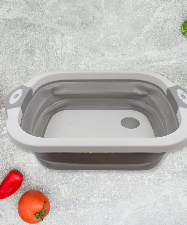 0098a Collapsible Cutting Board With Dish Tub Basket