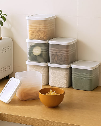 Transparent Square Plastic Food Storage Container Set (6 Pc)