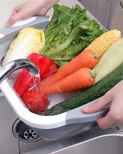 0098a Collapsible Cutting Board With Dish Tub Basket