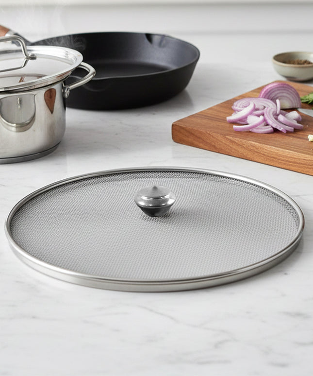 Stainless Steel Fine Mesh Food Net Cover Lid  8 Inch