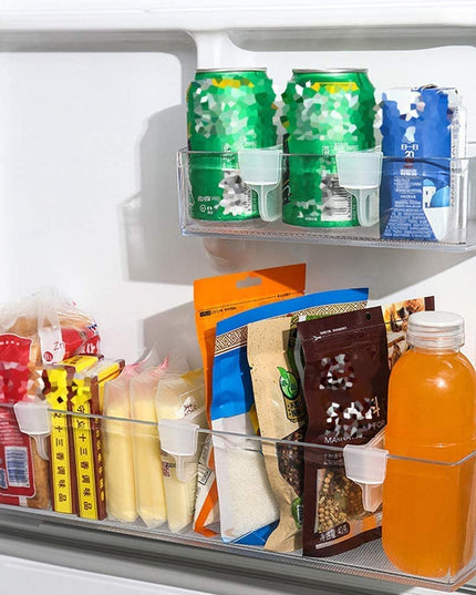 Plastic Storage Baskets Space Allocator Refrigerator Organizer Bins Partition Clip (10 Pcs Set)