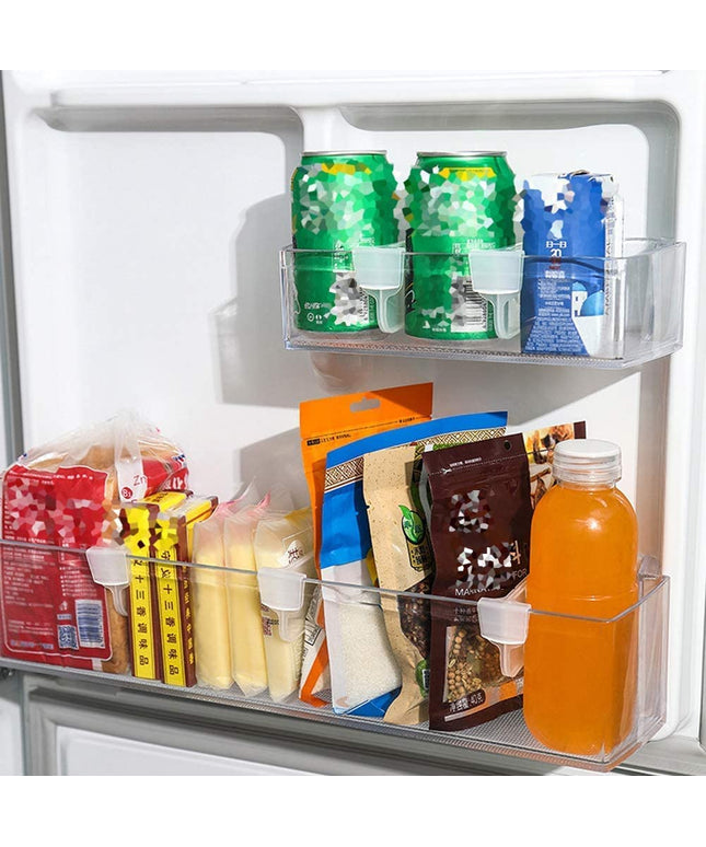 Plastic Storage Baskets Space Allocator Refrigerator Organizer Bins Partition Clip (10 Pcs Set)