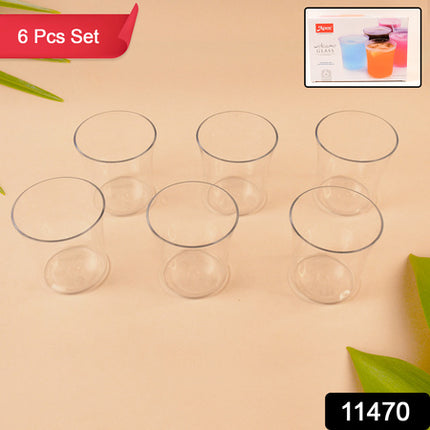 Apex Welcome Plastic Glass Set For Daily Use  Set Of 6