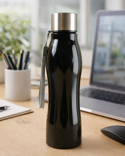 Stainless Steel Water Bottle With Carry Strap 600 Ml