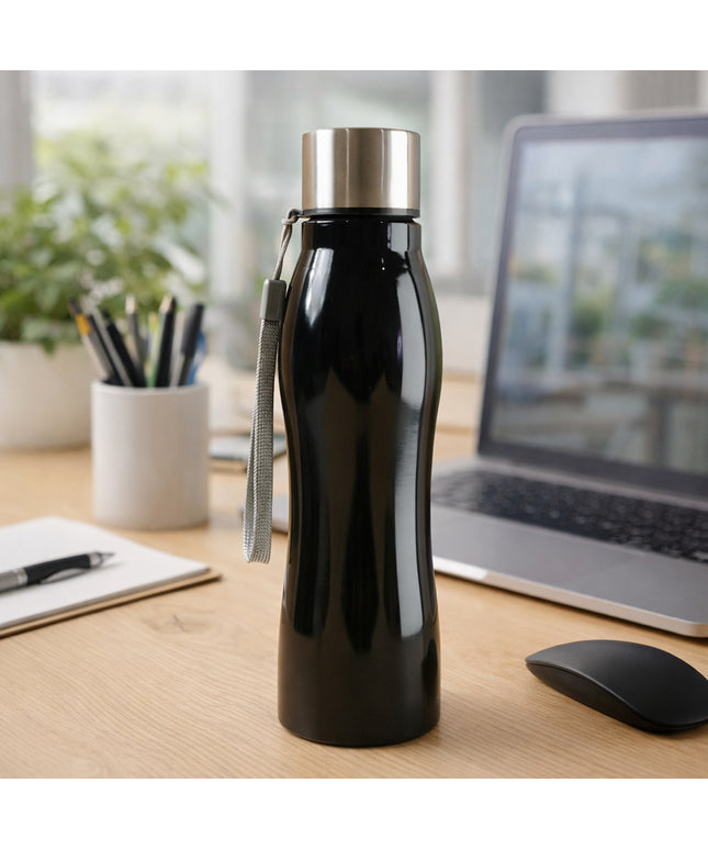 Stainless Steel Water Bottle With Carry Strap 600 Ml