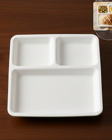 Plastic 3-compartment Plate For Meal Serving