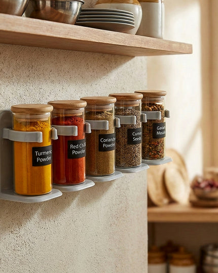 Wall-mounted Adjustable Spice Rack Organizer (1 Pc)