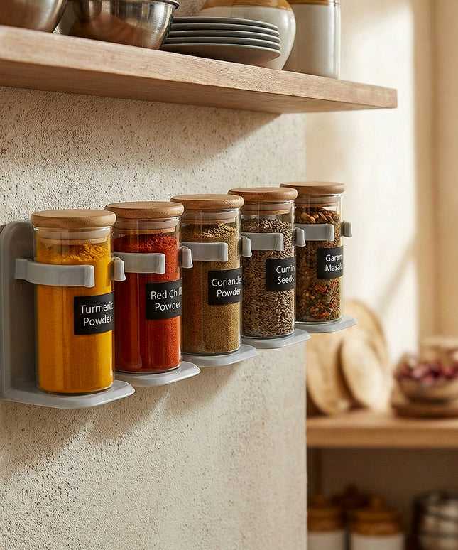 Wall-mounted Adjustable Spice Rack Organizer (1 Pc)