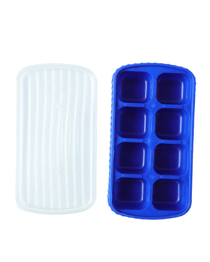 Multipurpose Square Ice Cube Tray With Lid (1 Pc 17x9 Cm 8 Grid)