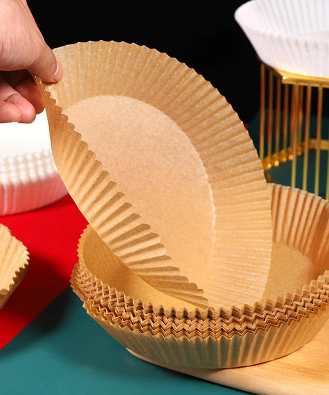 Round Air Fryer Disposable Paper Liner  (50 Pcs Set  160mmx45mm)