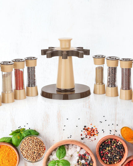 360 Revolving Spice Rack For Kitchen And Dining Table 8 Spice Jars